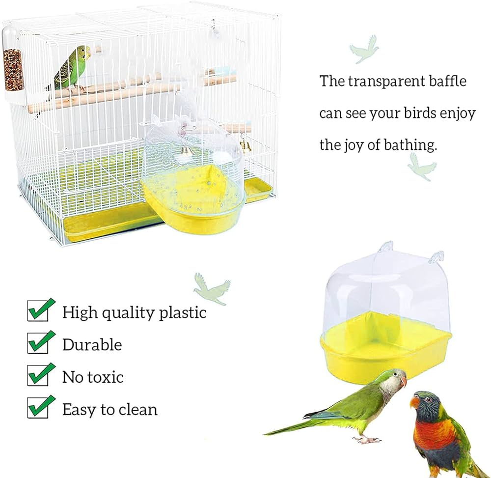 Bird Bath Bird Cage Accessories, Bathing Tub for Pet Birds