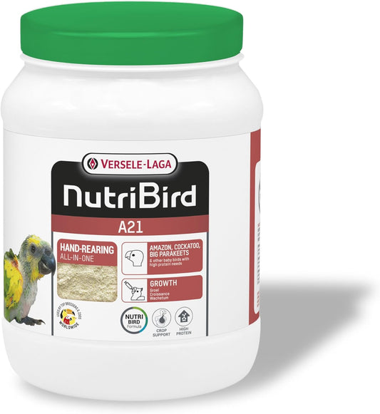 Versele-Laga Nutribird A21 Hand Feeding Food For Amazons, Cockatoos, Large Parakeets And Other Baby Birds 800Gm, Powder