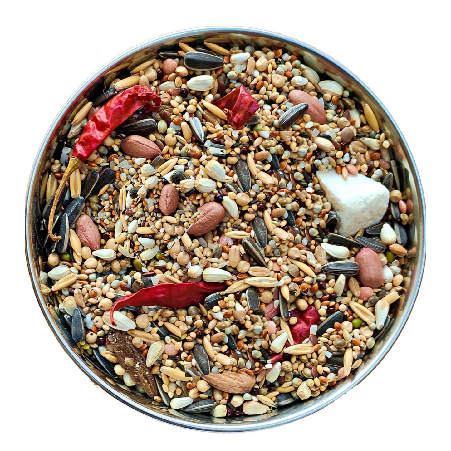 Premium 800gm Seed Mix with Grains, Nuts & Cuttlefish Bone for Sun Conures, Parakeets, Lovebirds & Cockatiels - Nutrient-Rich Bird Food