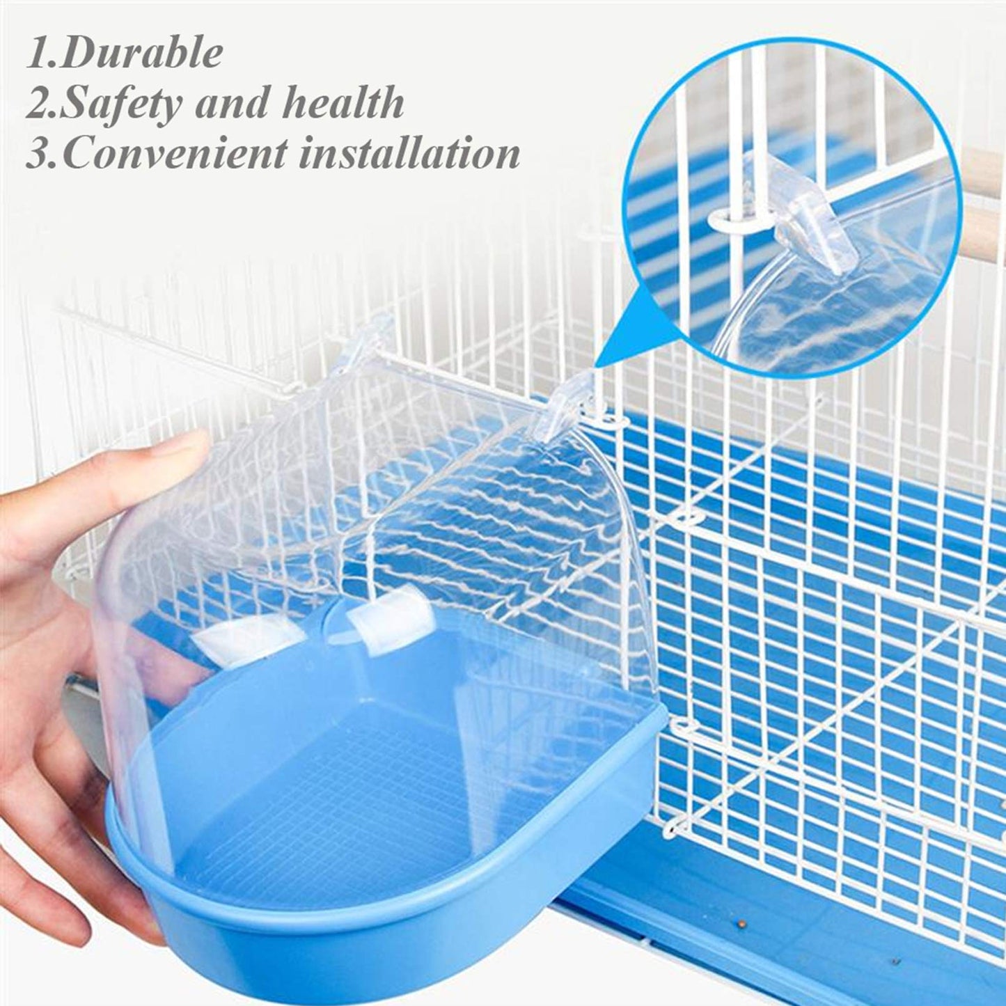 Bird Bath Bird Cage Accessories, Bathing Tub for Pet Birds