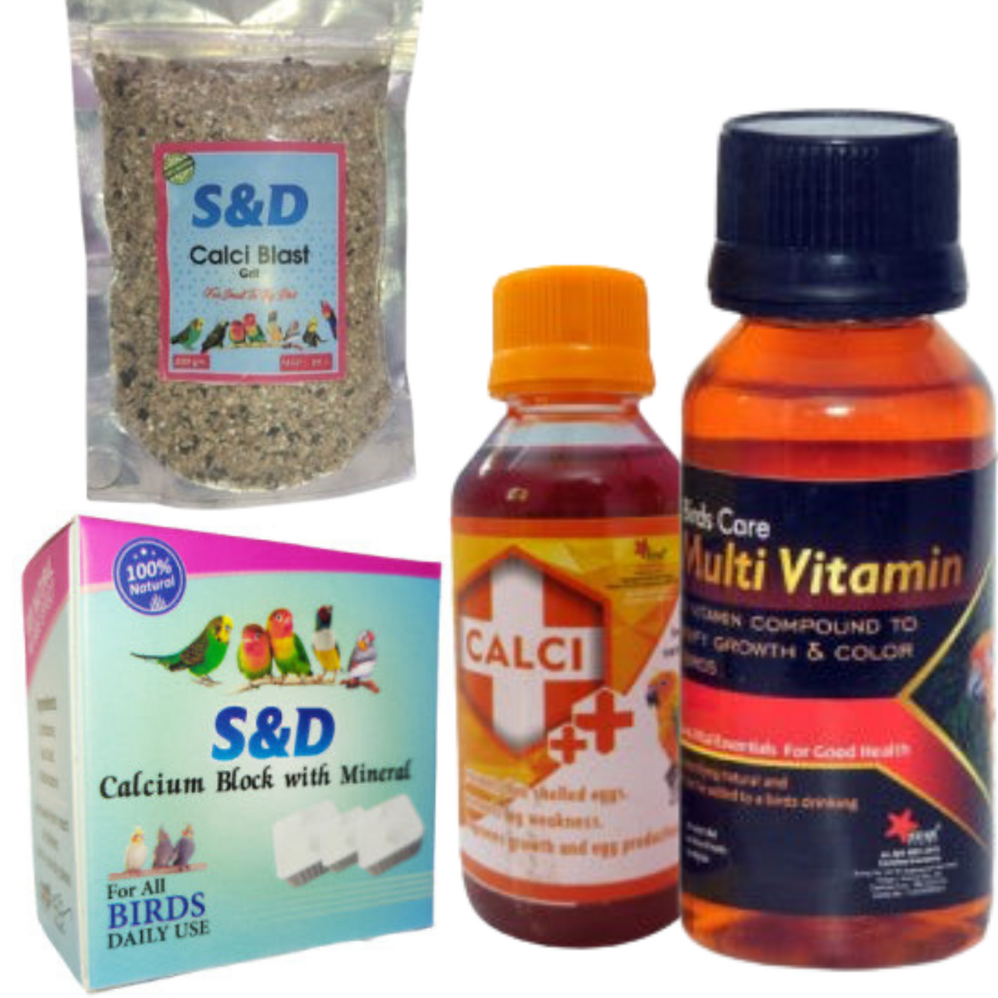 Special Bird Breeding Combo Offer. Vitamins Calcium Grit Mineral Block