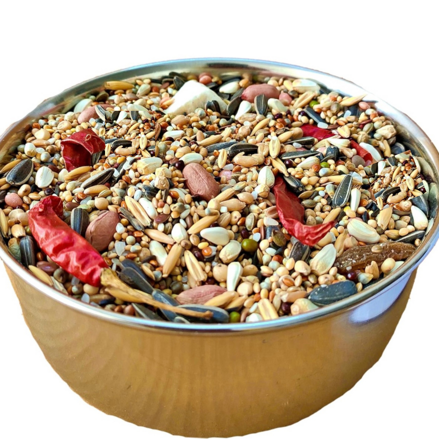 Premium 800gm Seed Mix with Grains, Nuts & Cuttlefish Bone for Sun Conures, Parakeets, Lovebirds & Cockatiels - Nutrient-Rich Bird Food