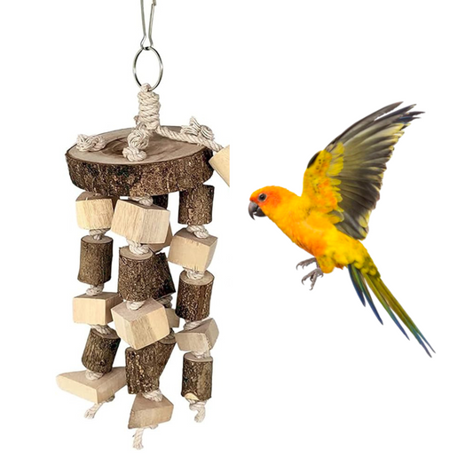 Neem Wood Chewing Toy Blocks for Parrots - Ideal for Finch, Budgie, Parakeets, Cockatiels, Conures, and Love Birds