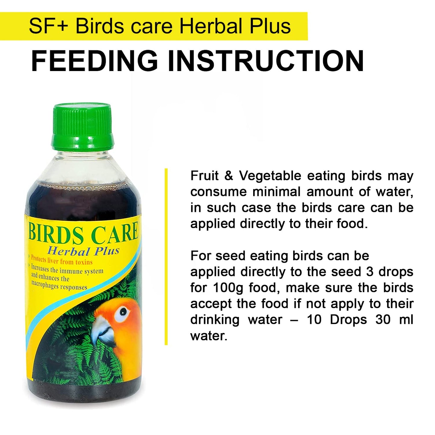 STAR FARMS Herbal Plus Tonic Suitable for All Birds 100 ml (Twin pack)Protects Liver from Toxins, Increase The Immune System