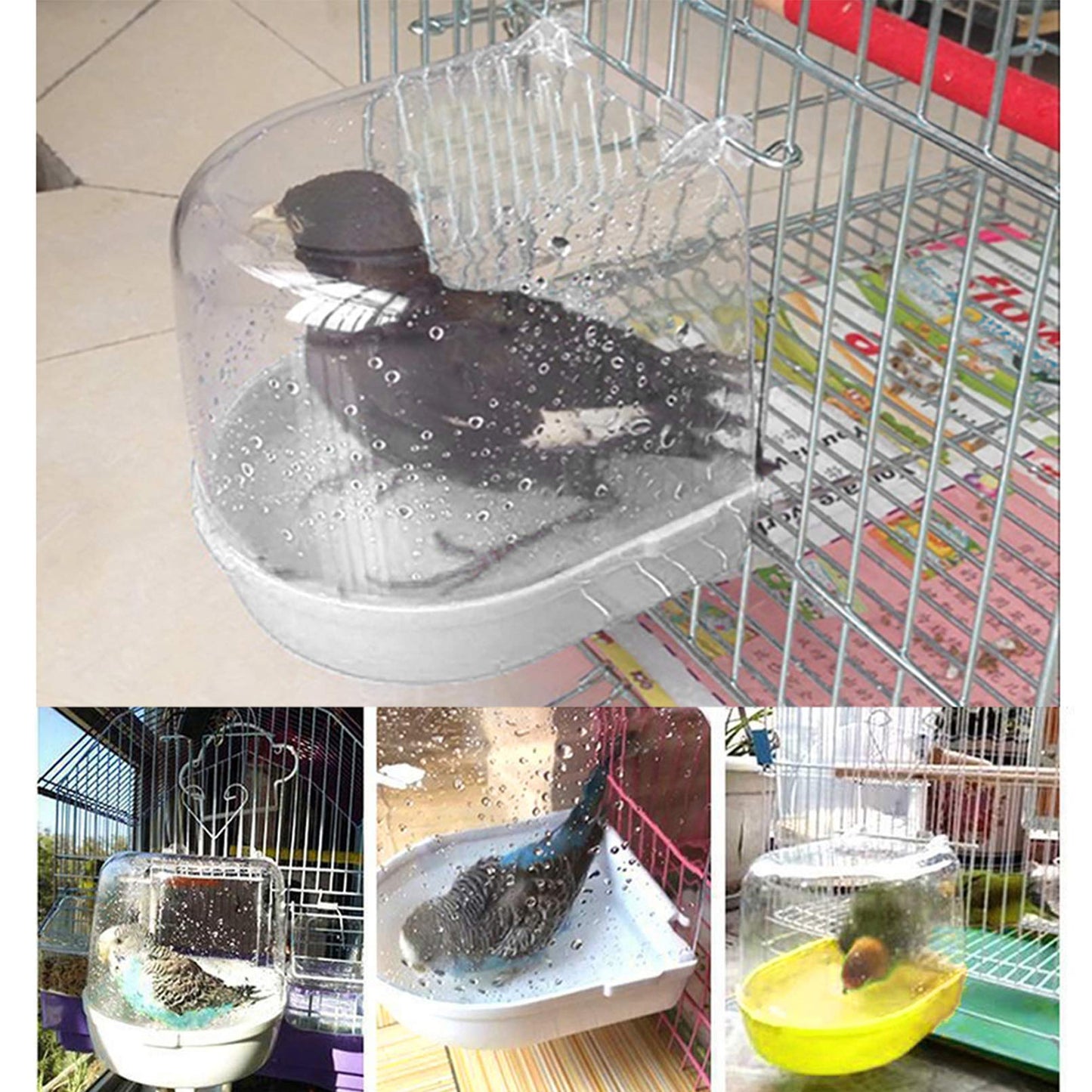 Bird Bath Bird Cage Accessories, Bathing Tub for Pet Birds