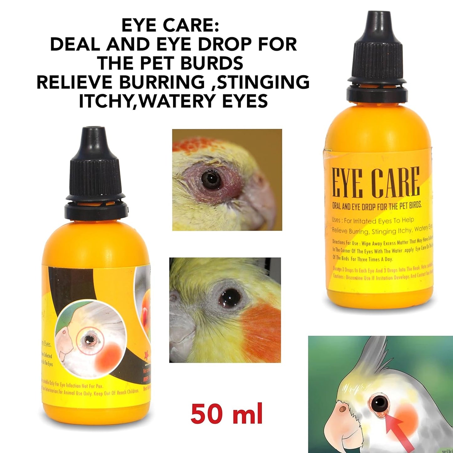 For Eye Infection, STAR FARMS Birds Eye Care, Anti-Pox Health Supplements - (50 ml Each), Combo Pack of 2 / AN ORAL MEDICINE FOR POX IN BIRDS / DEAL AND EYE DROP