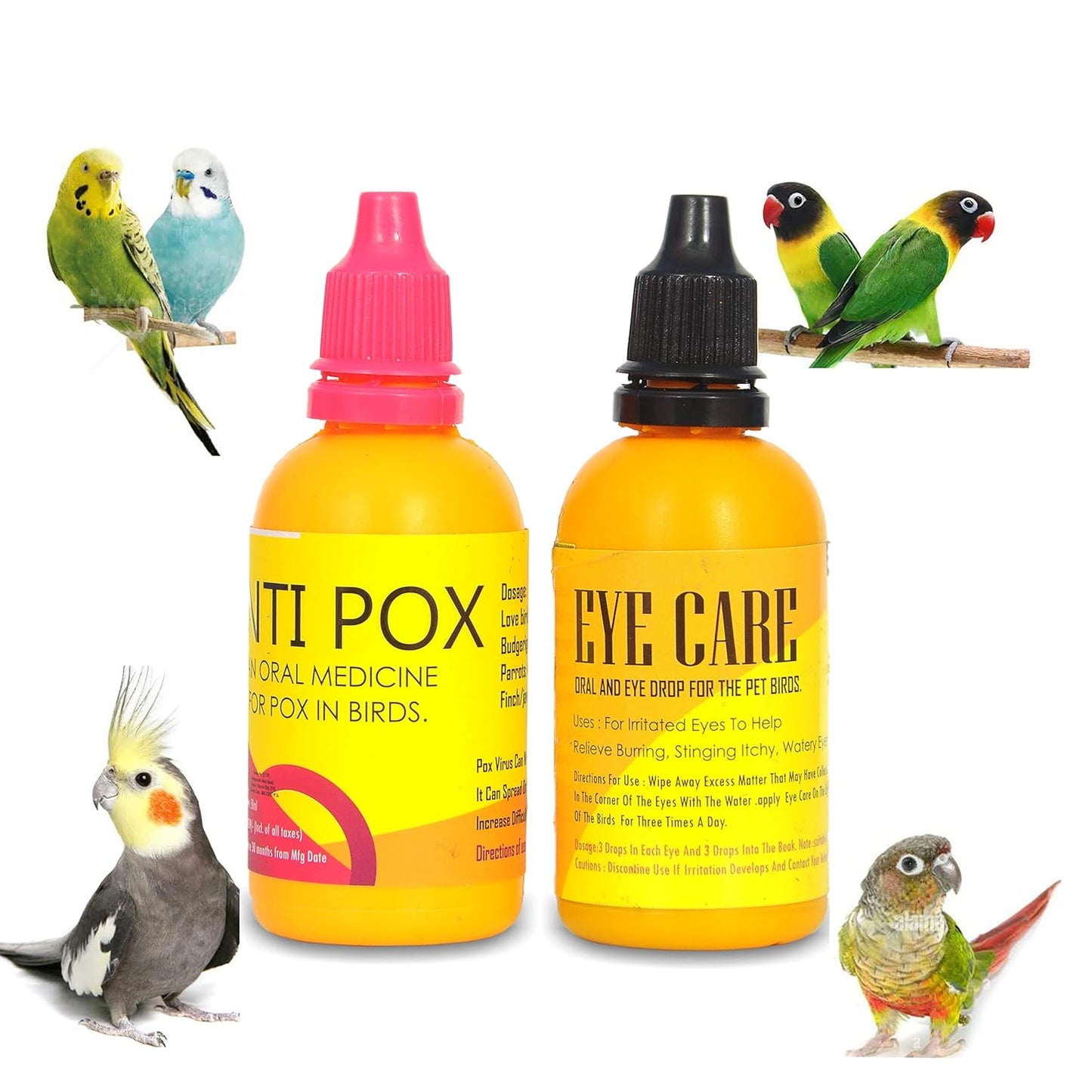 For Eye Infection, STAR FARMS Birds Eye Care, Anti-Pox Health Supplements - (50 ml Each), Combo Pack of 2 / AN ORAL MEDICINE FOR POX IN BIRDS / DEAL AND EYE DROP