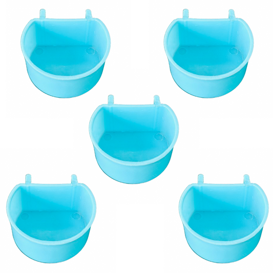 Soft Food Feeder Birds Feeding D Shape Cup | Bird Feeding Cup (Small) Pack of 5 pcs ( 3/2.5/1.5 inch )