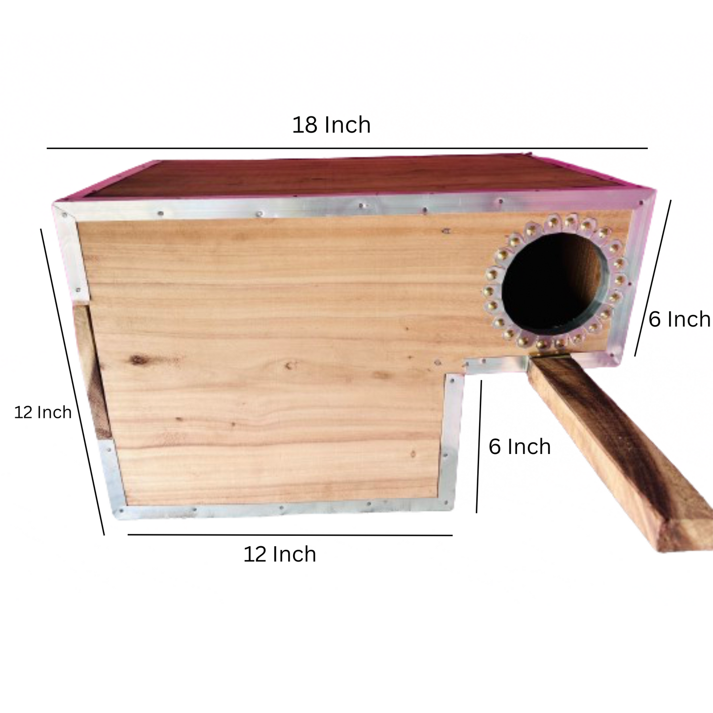 Lorikeet Bird Wooden Breeding Box | Natural Nest Box | 18x12x12 inches