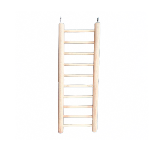 Natural Wooden Ladder for Exotic Cage Birds | Climbing Toy for Parrots, Budgies & Small Birds | 12 x 4 Inch Ladder