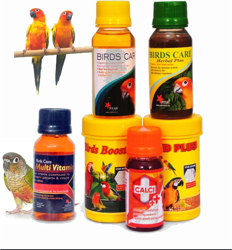 STAR FARMS Breed Plus, Bird Booster + Birds Care, Birds Care (Vitamin) & Calci Plus, Multi Vitamin Health Supplements for Birds, Combo of 6