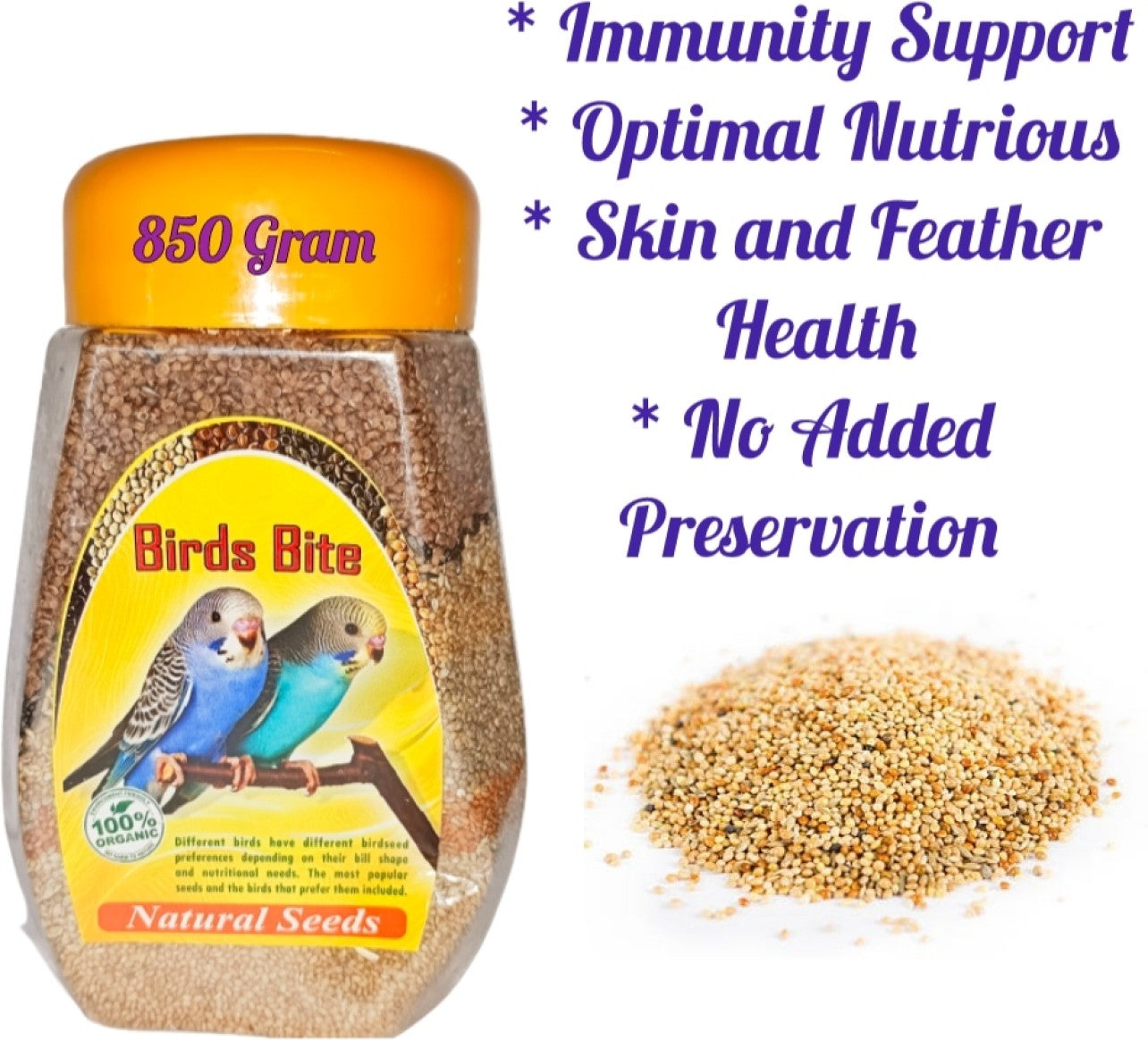 Bird's Bite Natural Seed Mix for All Birds 850gm