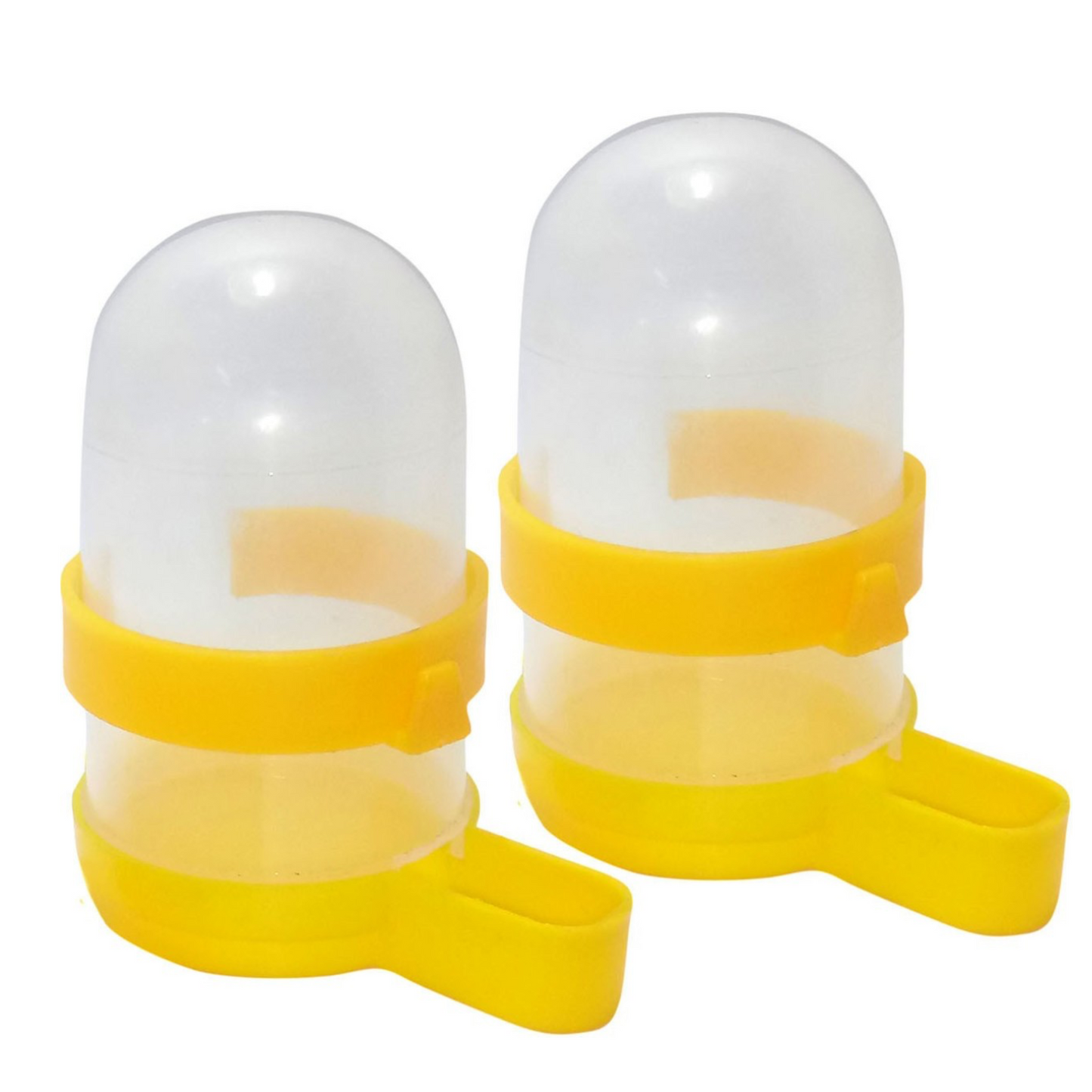 Pack of 2 Medium Size Plastic Bird Cage Water and Food Feeders (200ml)