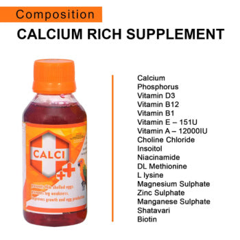 SF+ Calci Plus |500ml|Prevents Thin Shelled Eggs, Stregthens Bones, Improves Growth And Egg Production, Also Aids in the explusion of Eggs