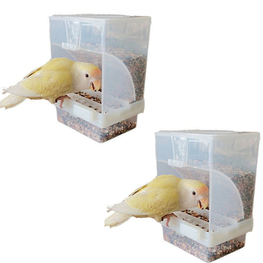 2 Pieces Automatic Bird Feeder for Mess-Free Feeding - Perfect for Budgerigars, Canaries, Finches, and More