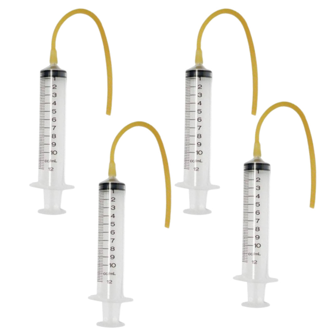 (Pack of 4) 10ml Bird Hand Feeding Syringe, complete with a flexible rubber tube