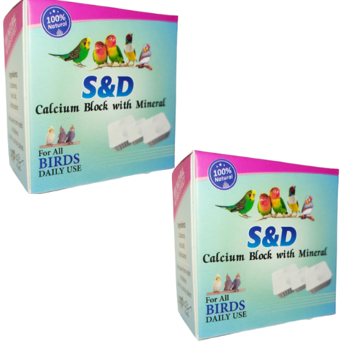 (Pack of 2) S & D Calcium Blocks Mineral for Birds - 50g -