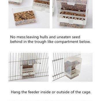 Bird Automatic Seed Feeder 300ml for Mess-Free Feeding Cage Bird